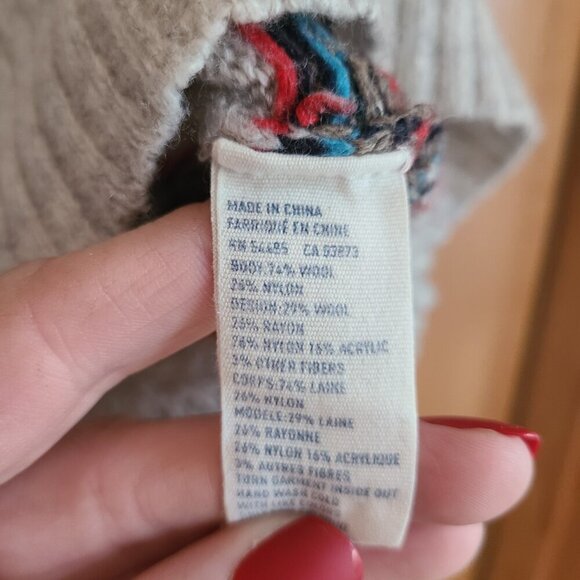 AE Womens Y2K Wool Blend Fair Isle Scandinavian Nordic Knit Hygge Sweater MEDIUM - Picture 4 of 4